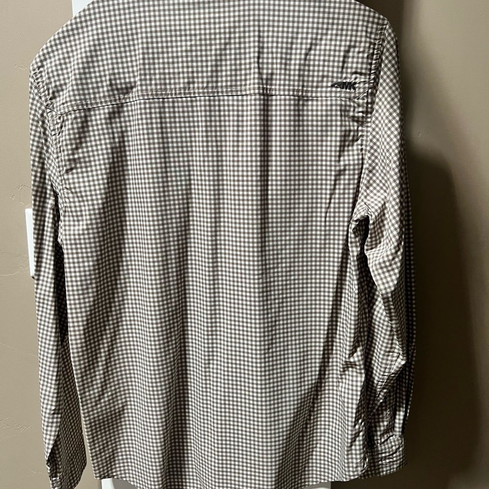 Men’s Mountain Khakis Brown/Tan Checkered Button-Down Long Sleeve Shirt - Picture 2 of 13